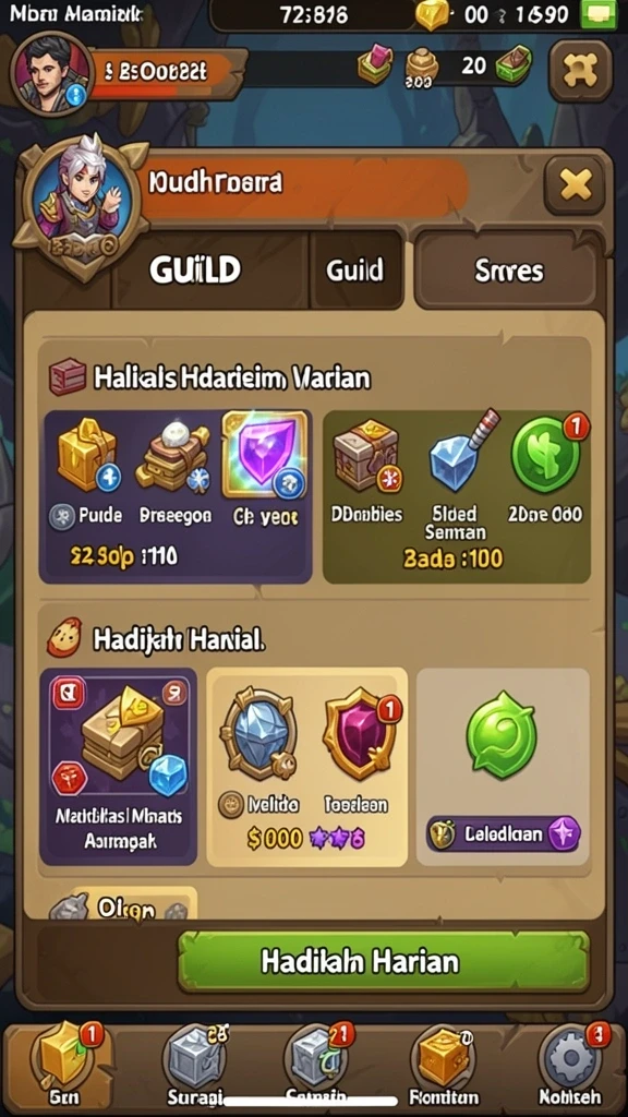 fomototo - Gambaran berbagai karakter unik dalam game ini.