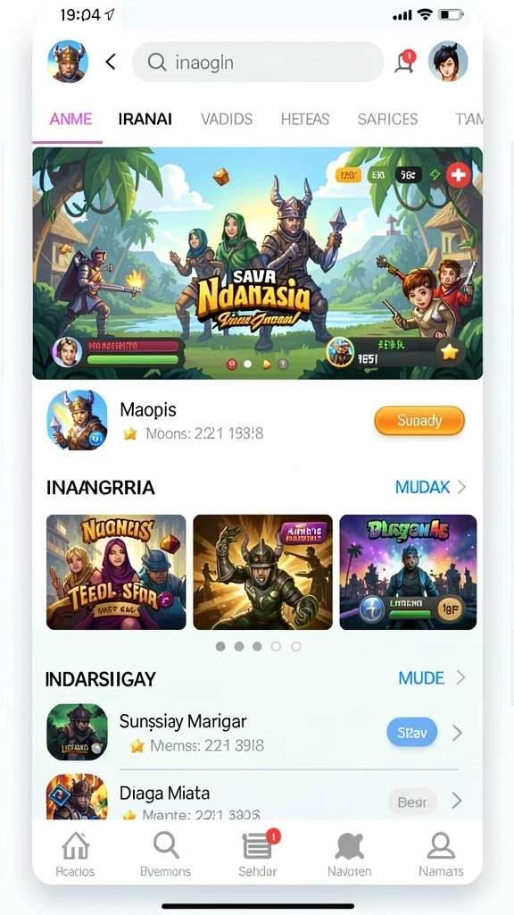 nagawin - Tampilan menu utama NAGAWIN yang menarik.