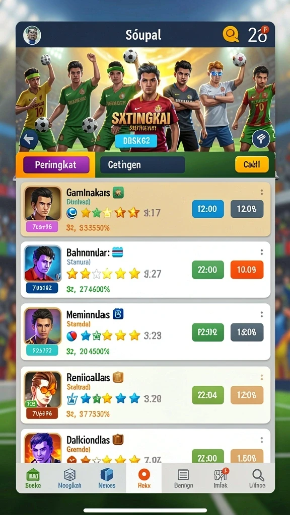 v07 - Screenshot kedua menampilkan menu utama yang menarik.